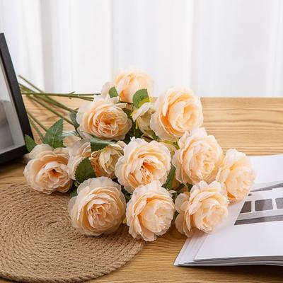 Fausse fleur décorative à 3 Branches, sans arrosage, Bouquet de mariage attrayant, pivoine artificielle, décor