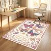Butterflies Flowers Theme Soft Crystal Velvet Rug Custom Name & Text Print Non Slip Floor Rug for Bedroom Living Room