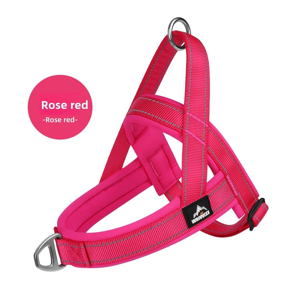 

Nylon Pet Harness For Medium And Large Dogs With Breathable Design And Adjustable Fit For Daily Walks S роза розовый