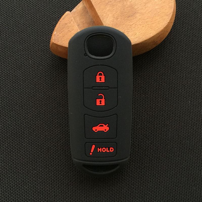 ZAD Silicone Car Key Cover Case For Mazda 2 3 5 6 8 CX5 CX7 CX9 M6 GT 2016 2017 2022 Remote Key Car-stying FOB 4 Buttons