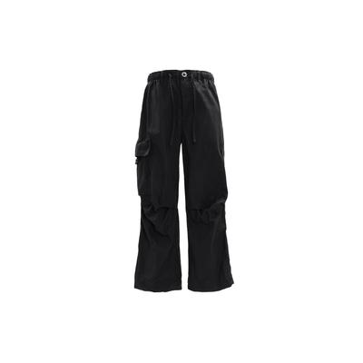 Solid Color Zippered Multi-Pocket Cargo Pants Men Bottoms Black FN2615-010