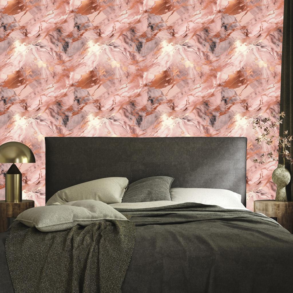 Coral, red and peach marble wallpaper for living room and bedroom 50x1000