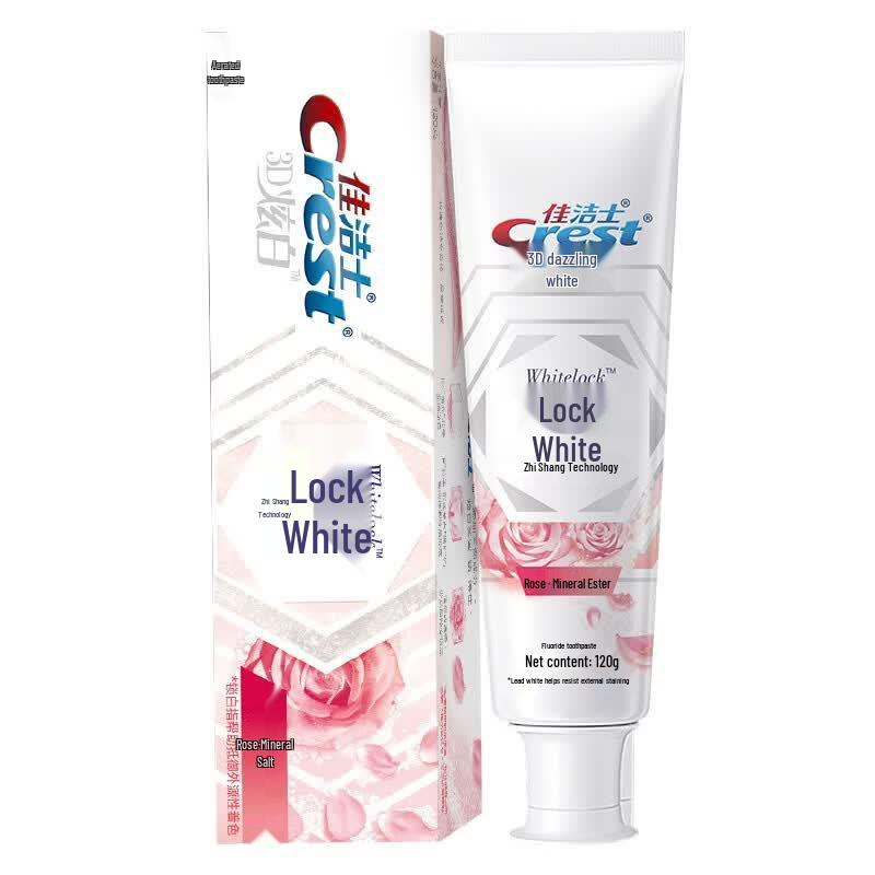Crest Lock White Supreme Rose Mineral Salt Toothpaste