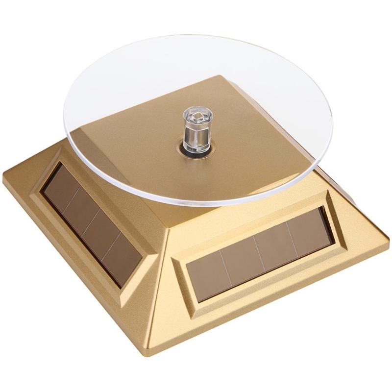 Solar Rotating Jewelry Display Stand Necklace Displaying Tray ABS Texture for Watches Rings and Small Electronics