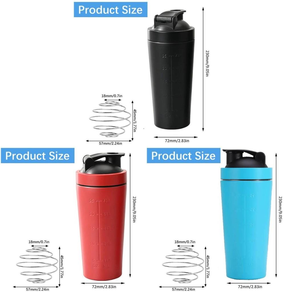 Multifunkční šejkr na proteinový prášek Velký objem 500ml 750ml Nerezový Pro venkovní fitness a míchání smoothie
