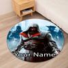 Custom Name Assassin’s Creed Printed Round Rug Carpet Chair Rug Area Rug Entryway Doormats,for Office Chair Living Room Bedroom Kitchen Room.