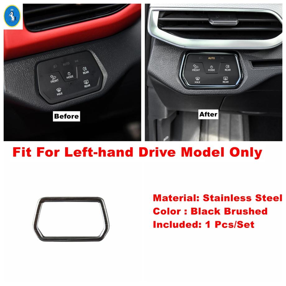 Accessori per Auto Neri Spazzolati Pannello Cruscotto Uscita Aria Vano Braccioli Portabicchieri Pannello Copertura Trim Adatto Per VW ID.4 ID4 - 2024
