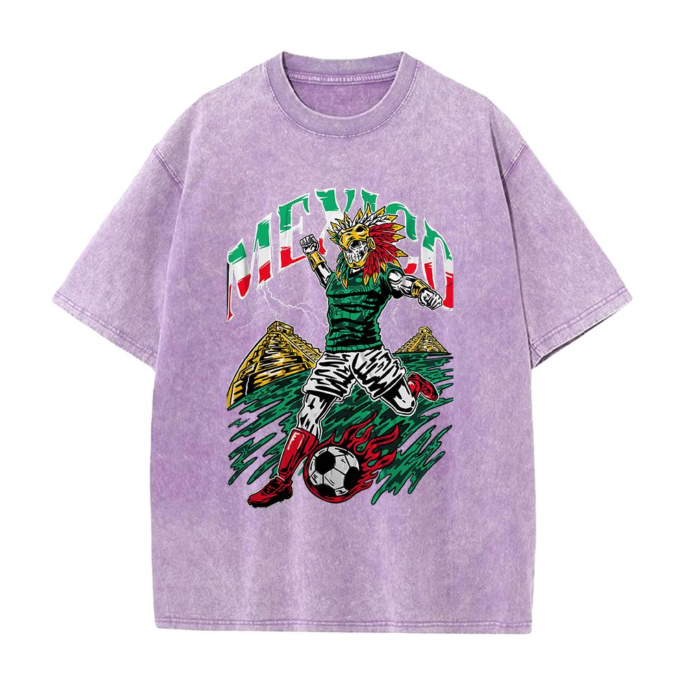 Anime Football Printed T-shirt Vintage Washed Oversized T Shirt Summer Short Sleeve Cotton Tees Tops Clothing
