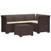 4 Seater Garden Sofa with Cushions Rattan Look PP Brown