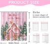 Pink Christmas Gingerbread Shower Curtain Cute Gingerbread House Shower Curtain For Pink Christmas Bathroom Decor Waterproof