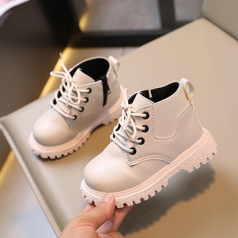 Autumn New Style Children's Fashion British Short Boots / Boys' Side-Zipper Trendy Martin Boots / Girls' Soft-Sole Casual Boots (Solid Color)