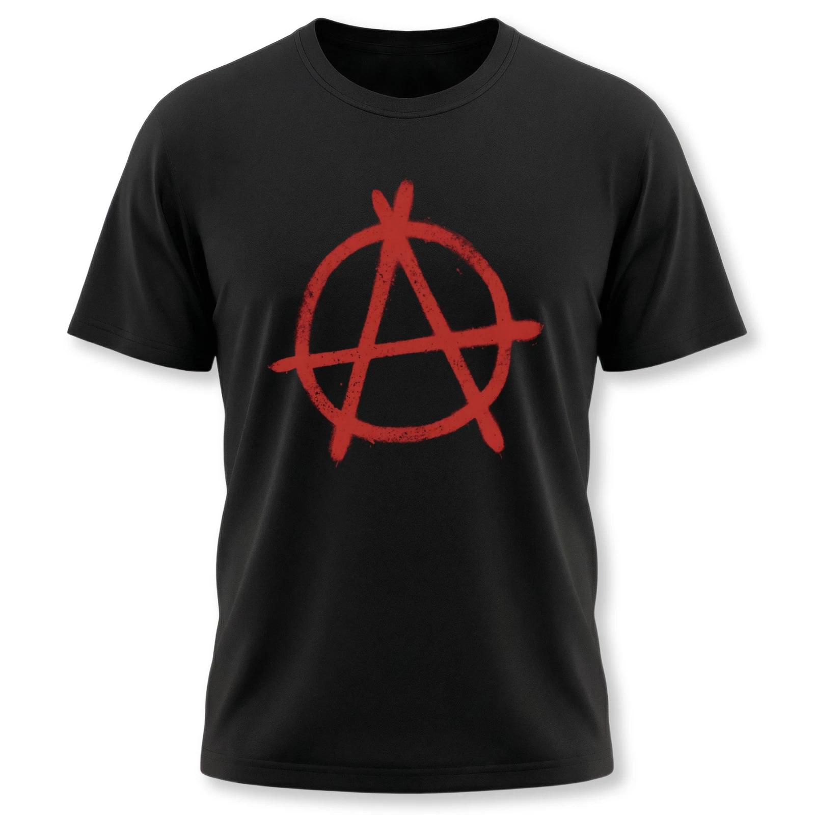 Red Anarchy Symbol T-Shirt | Grunge Punk Spray Paint Graffiti Graphic Tee XXXL
