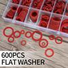 Neuestes 600-teiliges Fiber-Unterlegscheiben-Sortiment 12 Größen Roter Stahl Papierfaser Flache Unterlegscheiben-Sortiment Flache Ringdichtungssortiment