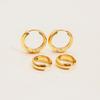 Youthway Classic Style Stainless Steel Earrings  Gold Color Plated Large & Small Line Daily Wear Jewelry