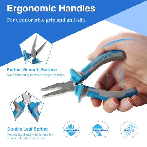 SPEEDWOX Flat Nose Pliers, Handmade, Flat Nose Pliers, Flat Nose Pliers, 115mm, Small, Flat Nose, Precision Work, Craft Tool for Beginners and Profess