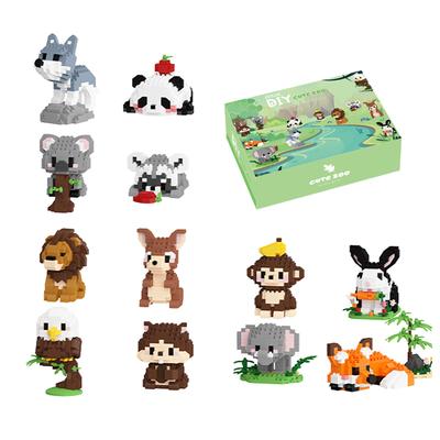 12 Styles Gifts Box Cute Zoo Series Building Blocks Kit Kids Toys DIY Micro Blocks Educational Toys Birthday Gifts