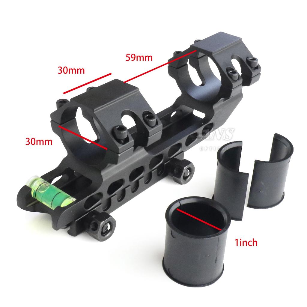 ANS optical 25.4/30mm Long One-Piece Mount with Indicator and Level (Black) Rifle Scope Mount for Airsoft