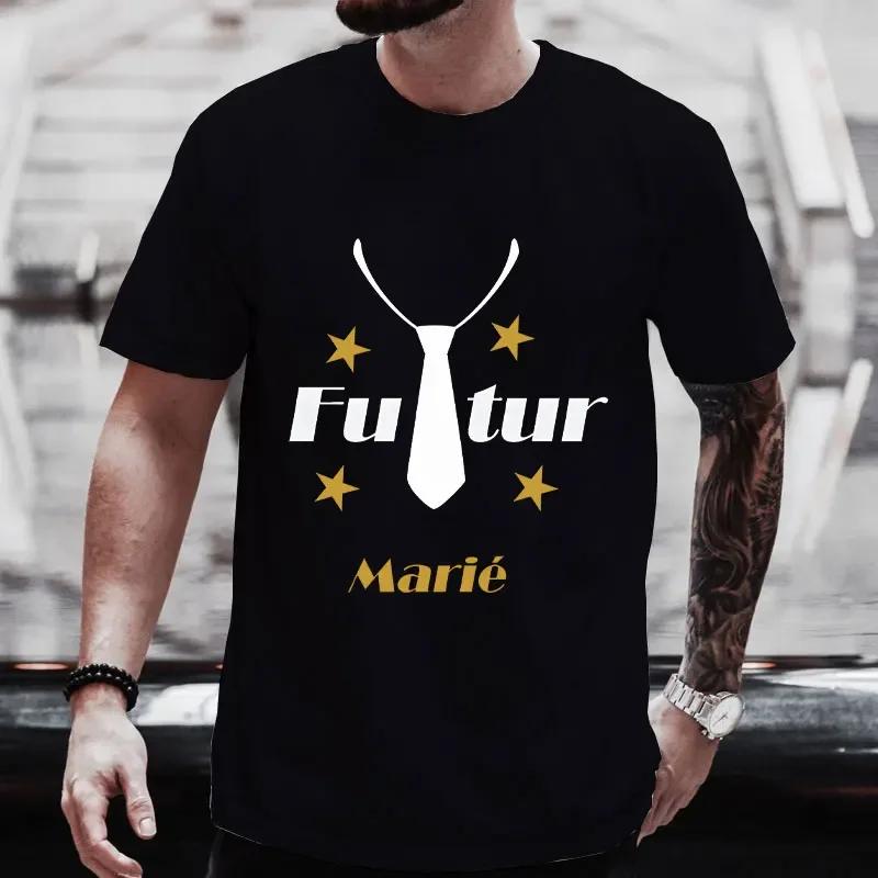 French EVG Team Groom Tees Future Groom Squad Tshirt Best Man Tie Graphic Wedding Tops Boyfriend Bachelor Stag Party T Shirt