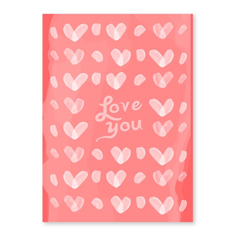 

День святого Валентина Розовое сердце Настенная живопись Простая скандинавская картина на холсте Бохо праздничный подарок Дамский постер для украшения гостиной 21x30cm No Framed