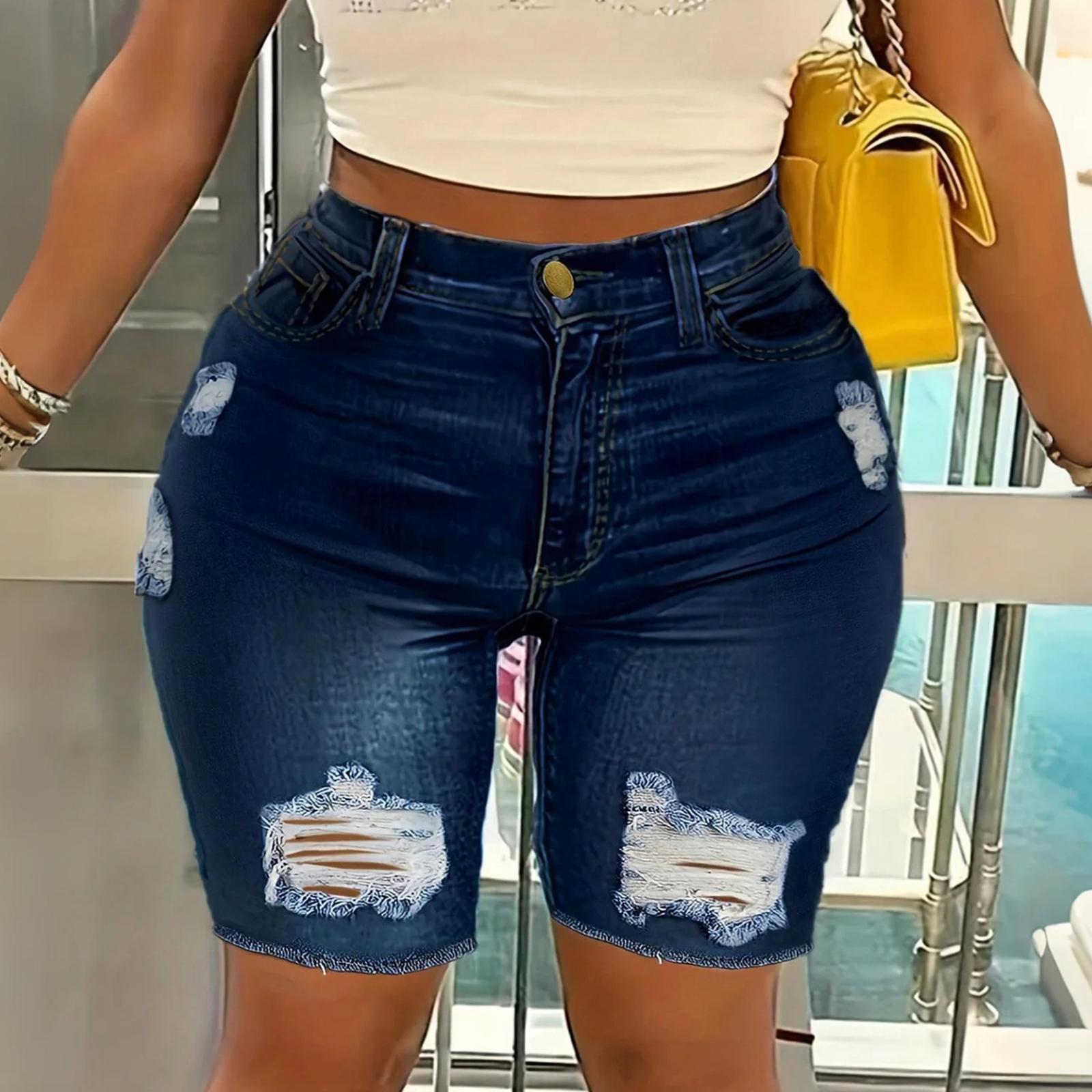 

Women s High Waist Washed Women s Jeans Fashionable Versatile Straight Leg Pants L