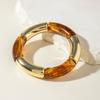 15 Style Vintage Minimalist Elegant Coffee White Resin Elastic Bangle Smooth Open Bracelets Women Daily Holiday Jewelry
