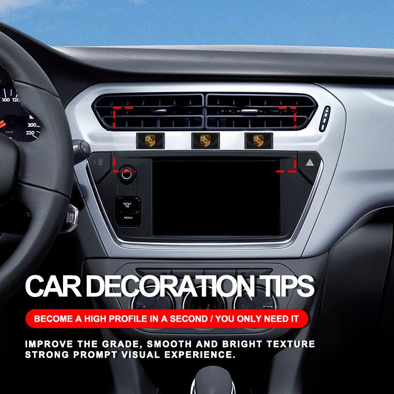 2/5/10Pcs Carbon Fiber Steering Wheel Car Logo Emblem 3D Stickers For Porsche Boxster Cayenne Panamera Macan Cayman 911 918 996 917 991