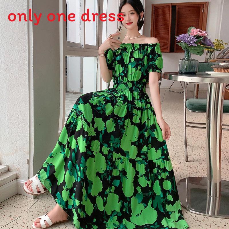 Bohemian Maxi Dress With Elastic Waist For Summer Beach Vacation And Artful Style