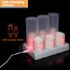 6 Pack LED Tea Light Candles with Remote Timer, Rechargeable Candles with Charging Station for Home Christmas