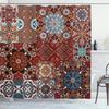 Mandala Boho Dusjforheng Fargerikt Blomstermønstret Baderomsforheng for Hjem Badekar Dekorasjon Vanntett Polyesterstoff med Kroker