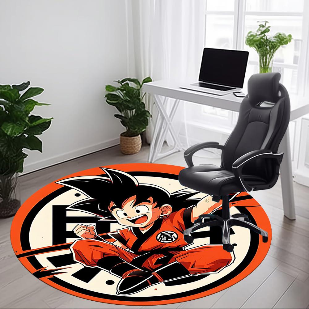 1pcGoku Saiyan Office Round Area Rug, Indoor Mat Suitable For Office,Bedroom Living Room Home Decor, Room Deco a0928177