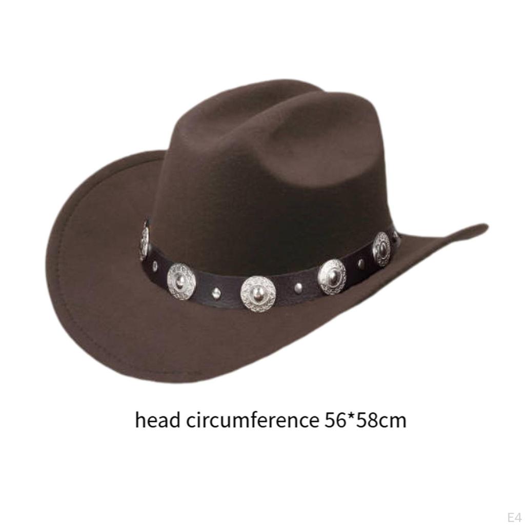 Big Brim Hat Sunhat Cowgirl for Outdoor Carnival Music Festival Fancy Dress