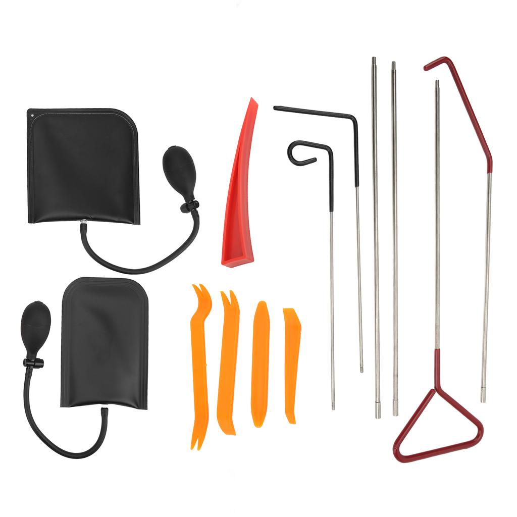 13Pcs Set Car Door Open Pry Tool with Long Reach Grabber Wedges Inflatable Shim Bag Auto Trim Removal Installer