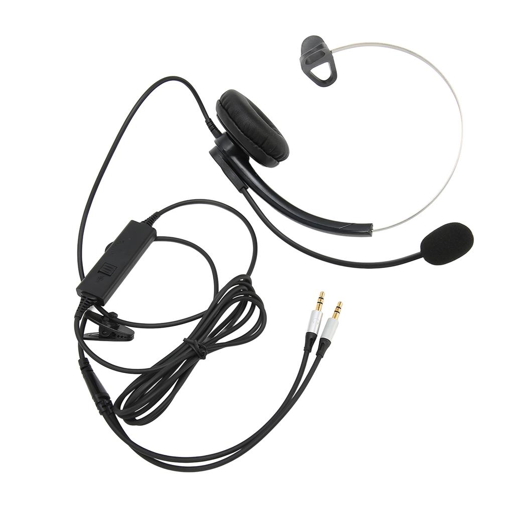 Single Ear Wired Headset Noise Canceling HD Calling Telephone Headset for Call Center Office