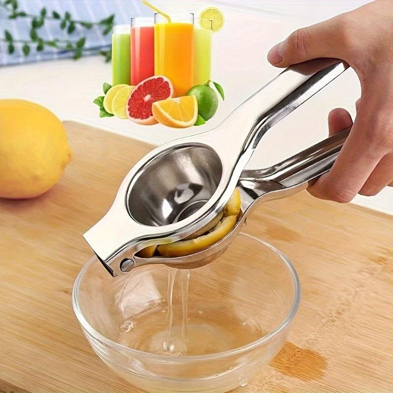 1pc Stainless Steel Manual Citrus Juicer Hand Powered Lemon Orange Squeezer with Large Cavity Design, Durable Kitchen Tool for Fresh Juice Extraction