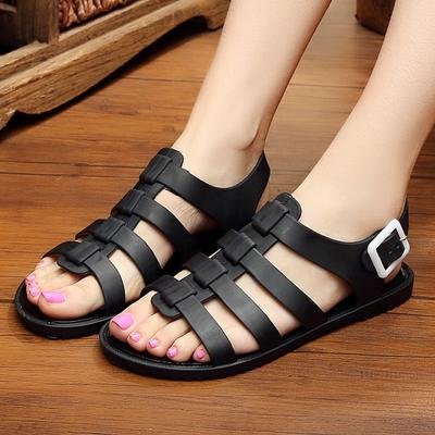 Sandali da donna piatti in plastica antiscivolo impermeabili scarpe da spiaggia versione coreana sandali casual da studentessa