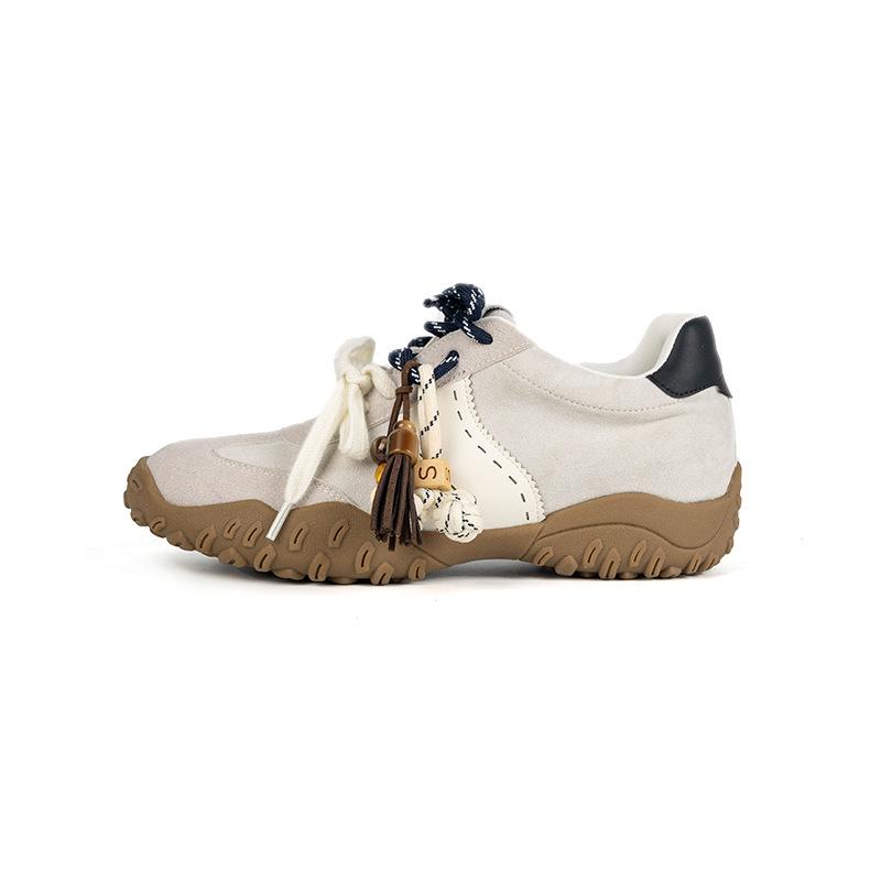 Cowhide~ Su Yinyin's new color has increased the height within 4cm. Crescent thick-soled mandarin duck shoelaces, sports and leisure shoes, women'