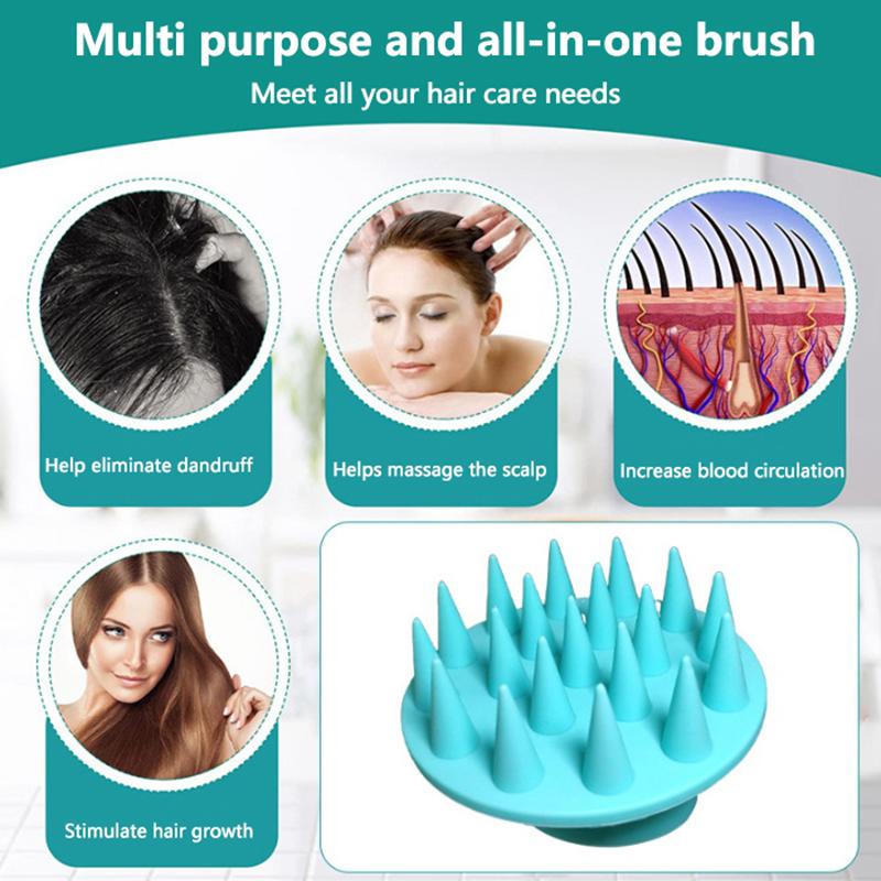 Scrubber corporal din silicon moale Perie de șampon Perie de curățare pentru duș de mână Perie de baie exfoliantă Masaj pentru cap Instrumente de baie