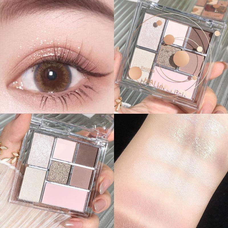 Seven-color Eyeshadow Eyeshadow Disc Transparent Earth Milk Tea Color Pearlescent Matte Makeup