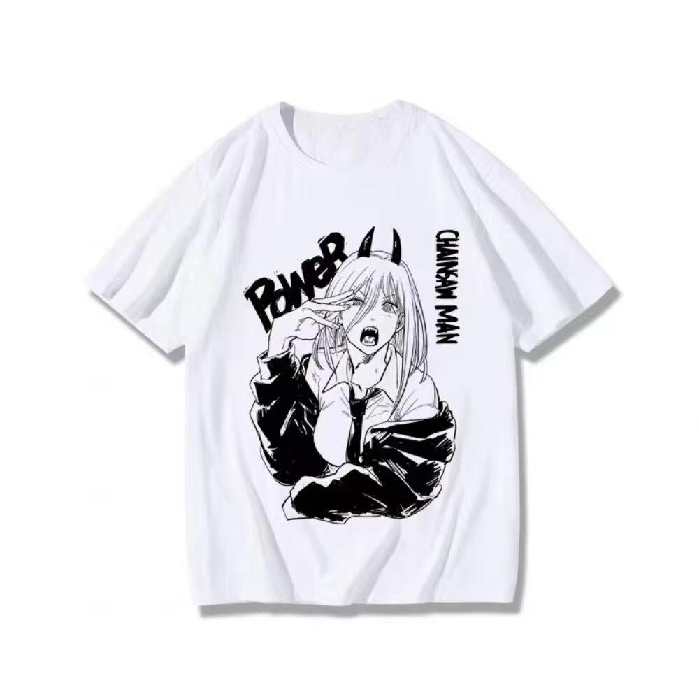 

Chainsaw Unisex Power Anime Tshirt with Anime Pattern Cotton Short Sleeved Tshirt for Unisex and Women Summer Casual Streetwear 4XL