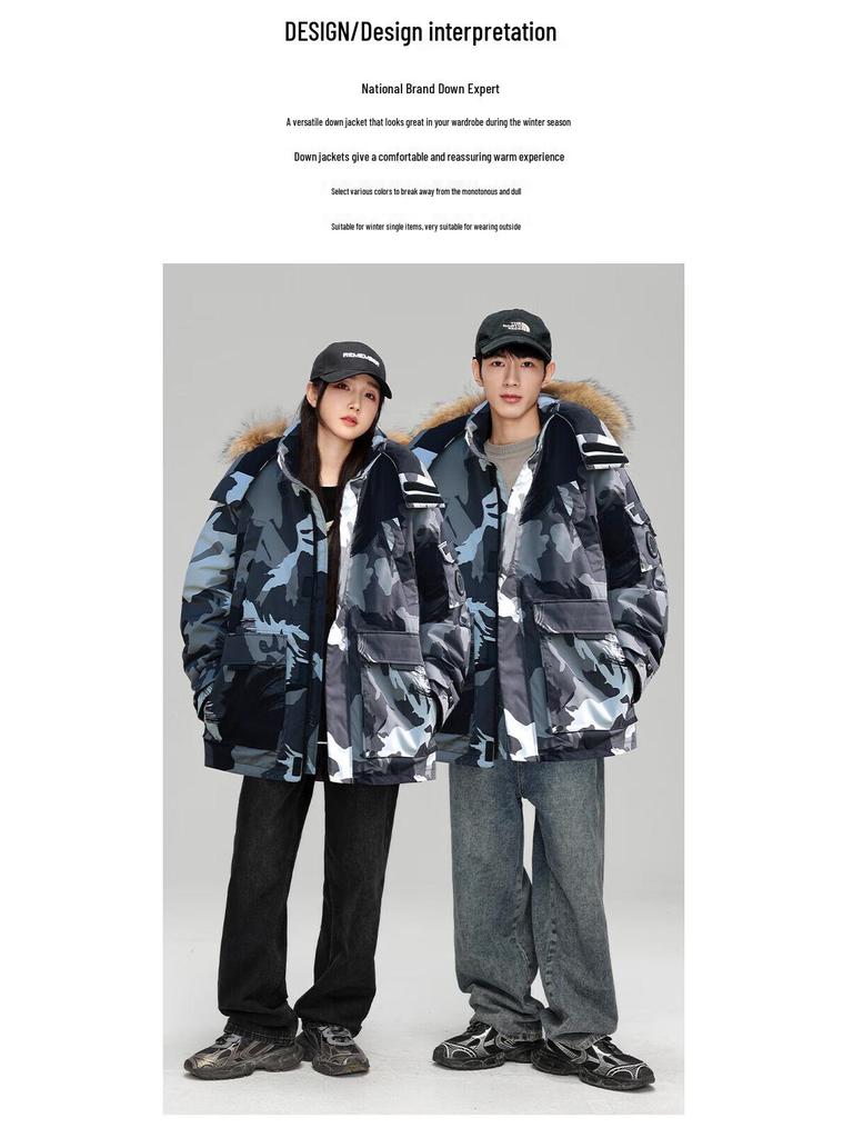 Unisex 2025 Winter Casual Thick Windproof Warm Couple Outdoor Down Jacket Coat