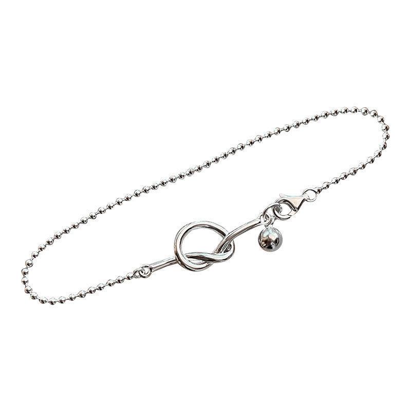 Round Bead Knotted Bracelet Women's Niche Temperament Ins Cold Wind Rope Knot Bell Bracelet Jewelry