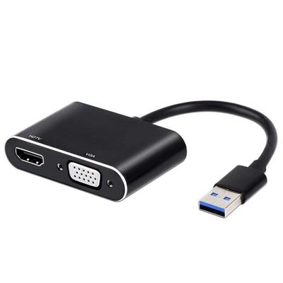 USB 3.0 To HDMI VGA Adapter Plug and Play Dual Monitor Support 1080p for PC Laptop