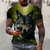 3D Wolfsbestie Aufdruck Herren und Damen Freizeit Kurzarm T-Shirt Rundhals Mode Trend Super Cool Herren Täglich Neue Kleidung