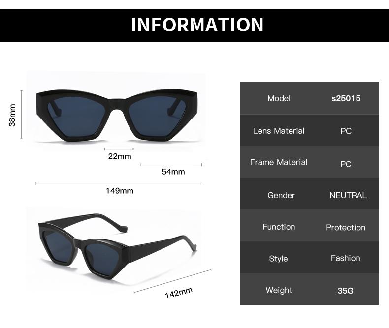 2pcs Vintage Polygon Square Sunglasses Women New Fashion Cat Eye Sun Glasses Female Brand Designer Retro Shades Eyewear UV400