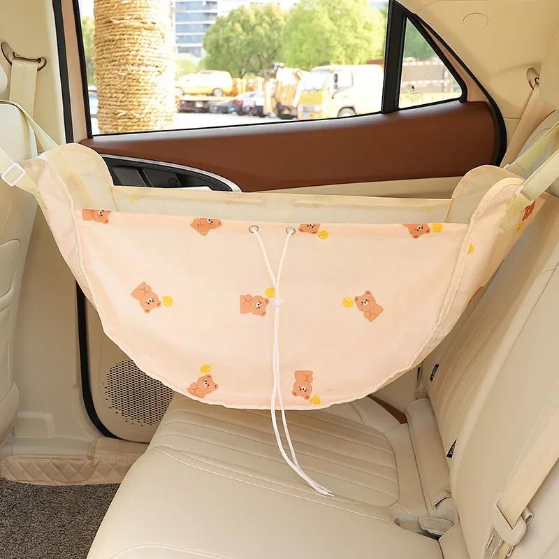 Car Storage Net Pocket Hanging Bag Multifunctional Rear Seat Back Tundish Bag Storage Bag Cute Car Storage Auto Trunk Organizer