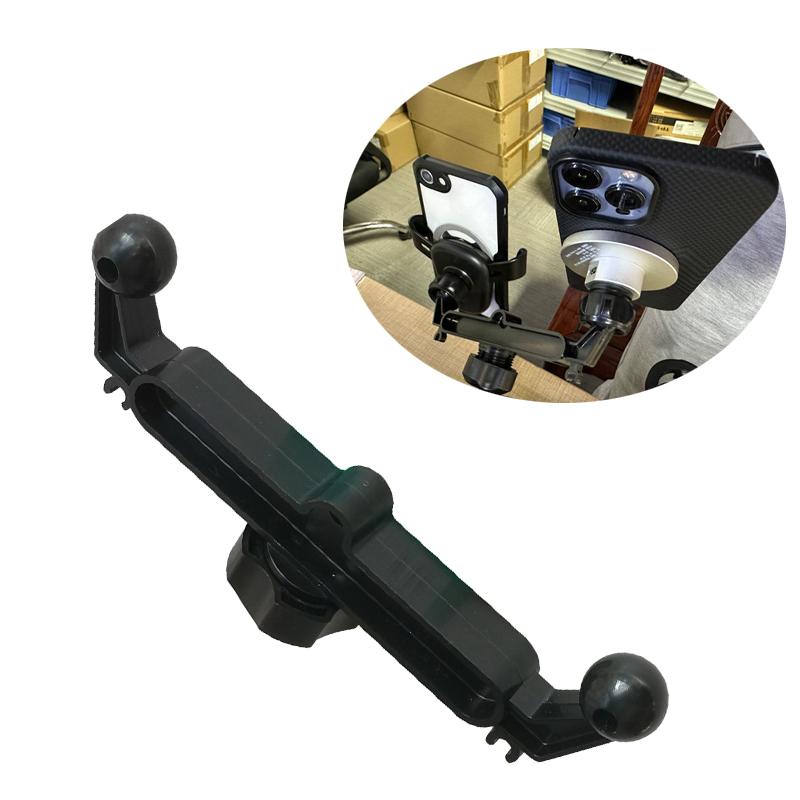 Universeller 17mm Kugelkopfwagen-Handyhalter Verlängerungsadapterhalter Modifikationszubehör zum Verbinden von 2 Mobiltelefonen