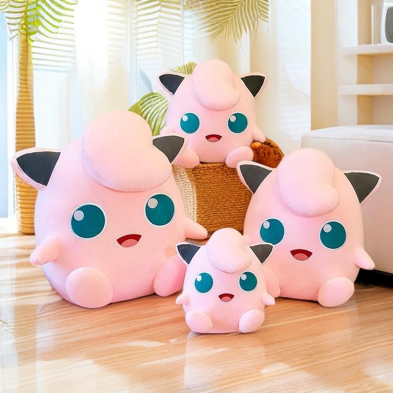 Cute Jigglypuff Pokémon Plush Toy Soft Anime Jigglypuff Stuffed Pillow Pink  Room Decor Doll Girlfriend'S Birthday Gifts