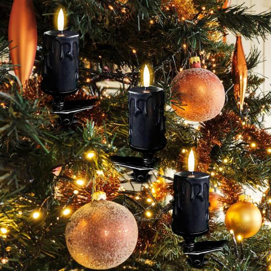 LED Clip Candle Light Set Flameless Flickering Christmas Tree Candle Lamp Electric Fake Candles for Home Christmas Party Decoration
