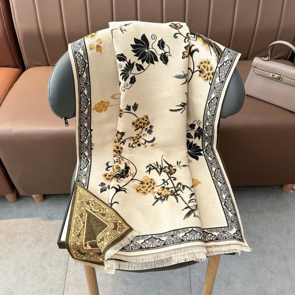Luxury Winter Cashmere Scarf Women Print Design Warm Pashmina Blanket Poncho Scarves Female Carriage Shawl Thick Foulard Bufanda