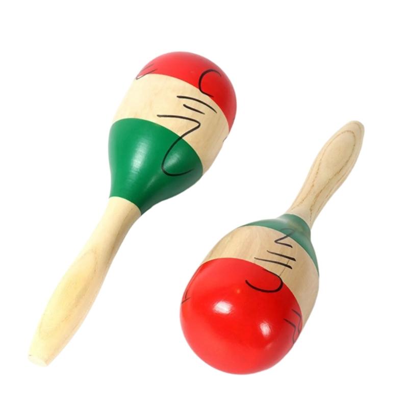 Solid Hardwood Sand Hammer Wood Shaker Maracas Rattle Percussion Musical Instrument Educational Toy Hand Sand Hammer